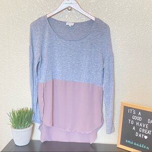 Meadow Rue Anthropologie petite gray long sleeve